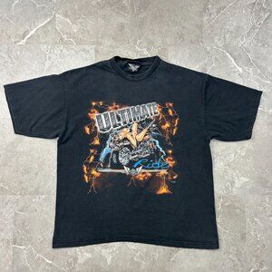 Vintage Ultimate Ride Graphic Tee Mens 2XL XXL Pinup Lightning Biker Motorcycle
